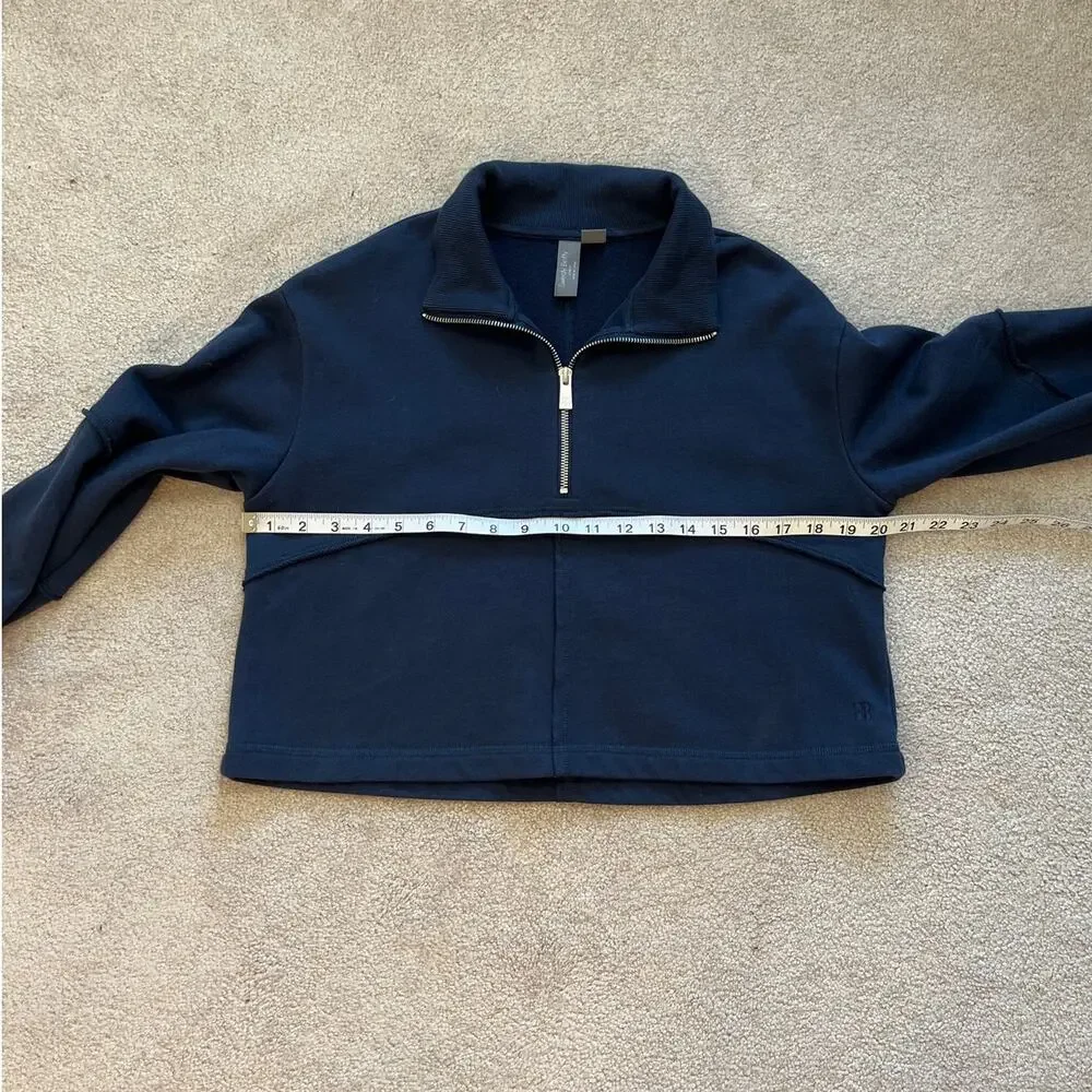 Sweaty Betty Women's Revive Lounge Half Zip Pullover Sweatshirt Size 4 Navy - Picture 7 of 8